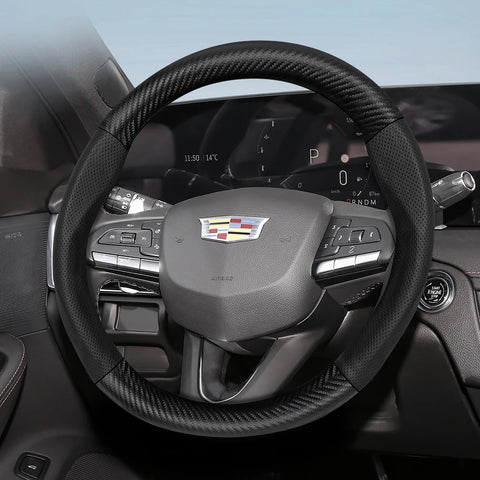 Matte Carbon Fiber Steering Wheel Cover for Cadillac Car Interior Accessory Hocasen
