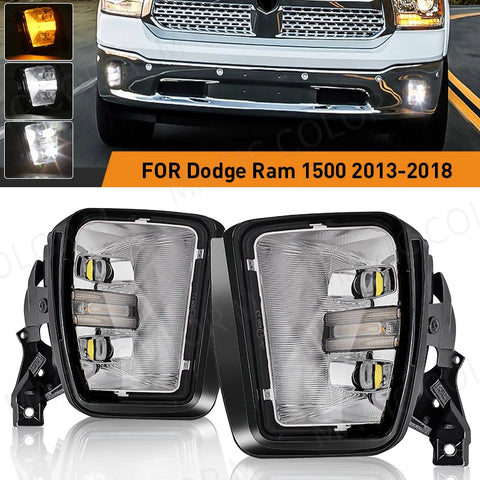LED Fog Light with DRL for Dodge Ram 1500 2013-2018 Car Interior Accessory MAGIC COLORM