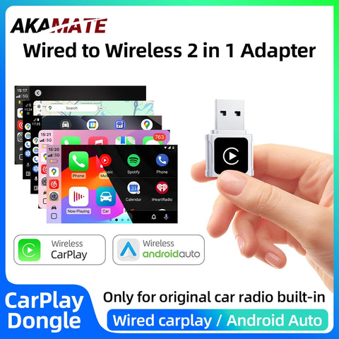 Wireless CarPlay Android Auto Adapter for Wired Cars CarPlay Adapter AKAMATE