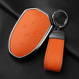 5 Button Aluminum Alloy Goatskin Car Key Case Cover For Trumpchi GAC 2021 Empow J11 J12 J13 J14 J15 J16 GS8 Keychain Accessories