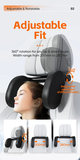 360° Adjustable Ergonomic Auto Cervical Pillow with Memory Foam and Side Pads