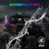 0.4M/1.31FT RGB Fat Spiral LED Whip Lights Bluetooth APP and Remote Control Flagpole Lamp for Truck Offroad ATV UTV Polaris R