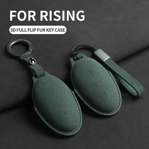 Suede Car Key Case Cover For Rising Auto R7 F7 ER6 Car Key Shell Accessories Car Accessory OEM