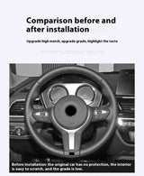 For BMW 1 2 3 4 Series X2 F20 F21 F32 F33 F12 F10 F11 F15 F16 F30 ABS Carbon Texture Car Interior Steering Wheel Cover Trim C