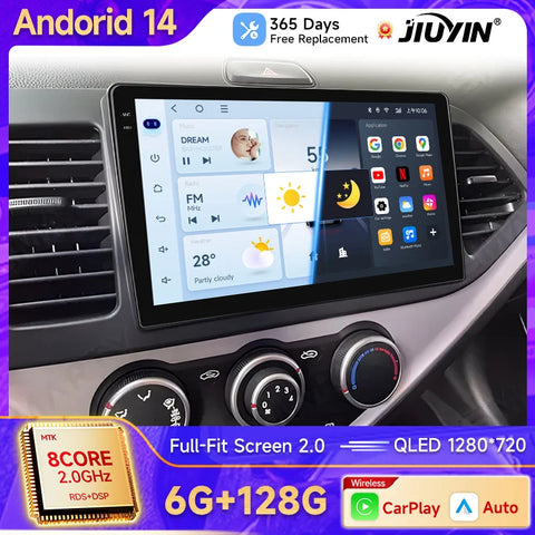 Android 14 Multimedia Navigation System for Kia Picanto 2011–2016 Android Head Unit JIUYIN