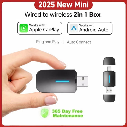 Dual Wireless CarPlay and Android Auto Adapter USB-C CarPlay Adapter LEXXSON