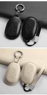 Car Remote Key Case Cover Fob for Geely Star Wish EX2 Car Key Case PU Cover Protecter with Key Chain