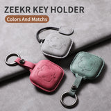 Leather Car Key Case For ZEEKR 001 009 7X - Sheep Suede Protector & Holder Car Interior Accessory, LED Ambient Light NONE