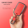 Metal and Leather Car Key Case Cover for Jaguar I-PACE Keychain Accessories