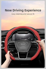 Perforated Leather Steering Wheel Cover for Audi