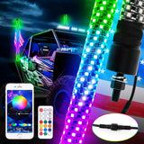0.4M/1.31FT RGB Fat Spiral LED Whip Lights Bluetooth APP and Remote Control Flagpole Lamp for Truck Offroad ATV UTV Polaris R