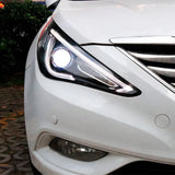 LED Projector Headlights for Hyundai Sonata 2011-2014 LED Ambient Light Vland