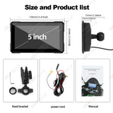 5Inch Motorcycle Monitor CarPlay Dashcam TPMS Universal