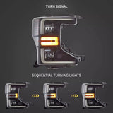 Black LED Projector Headlights for Ford Super Duty Headlight Assembly VLAND