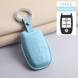 Leather Car Remote Key Case Cover Shell for KIA Models