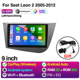Android Head Unit 9 Inch GPS for Seat Leon 2 MK2
