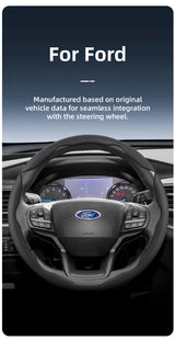 Breathable Leather Steering Wheel Cover for Ford Car Interior Accessory Hocasen