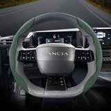 Suede Steering Wheel Cover for Lancia Ypsilon Delta Car Interior Accessory Hocasen Green 2-Piece Set