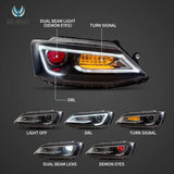 Headlight Dual Beam Projector for VW Jetta 11-18 Car Interior Accessory Vland