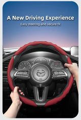 Sporty Wavy Leather Steering Cover for Mazda CX-5
