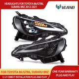 Triple Projector LED Headlights for Toyota 86 BRZ 12-21 LED Ambient Light VLAND