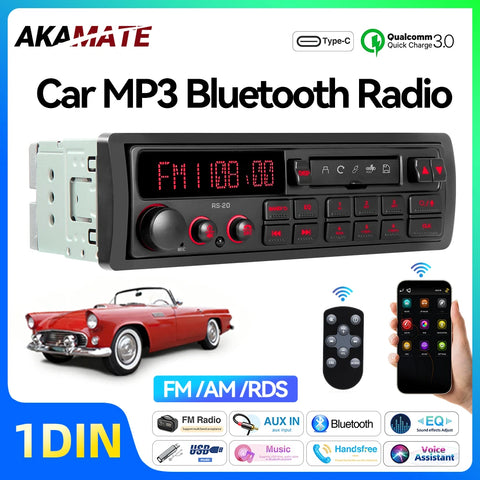 1Din Bluetooth MP3 Radio for Porsche Mercedes BMW Android Head Unit AKAMATE