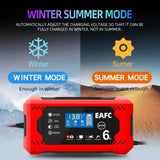 Battery Repair LCD Display 6A 12V Intelligent Car Battery Charger Car and Motorcycle Battery Charging Unit Lead-Acid Car Batt
