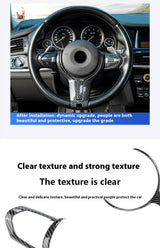 For BMW 1 2 3 4 Series X2 F20 F21 F32 F33 F12 F10 F11 F15 F16 F30 ABS Carbon Texture Car Interior Steering Wheel Cover Trim