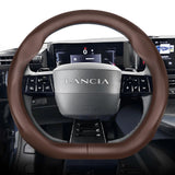 Breathable Leather Wheel Cover for Lancia Ypsilon Car Interior Accessory Hocasen Classic Style Mocha