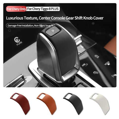 For Chery Tiggo 8 (2019-) Original Leather Center Console Gear Shift Knob Cover Anti Scratch Car Interior Tuning Accessories