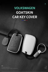 Metal and Leather Car Key Case Cover for VW Volkswagen Passat B8 CC Arteon Magotan GTE Skoda Fabia Superb A7 Kodiaq Car Inter