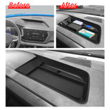 Dashboard Storage Box ABS for Volkswagen Taos 2022-2024 Car Display Screen Rear Tray Organizer Accessories Tidying Black Car