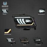 Dual Beam Projector Headlights for Mustang 05-09 Car Interior Accessory Vland