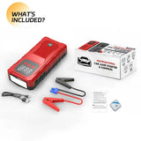 Portable Car Jump Starter Power Bank Emergency Booster Wireless Charging 12V Auto Starting Device High Brightness 10000mAh