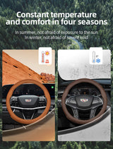 Leather Steering Wheel Cover for Cadillac CTS 2013 Car Interior Accessory Hocasen