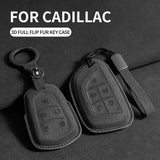 Suede Car Key Case Cover For Cadillac Car Accessory OEM