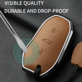 Citroen C5 X C4L C6 C3-XR AIRCROSS 308 408 508 2008 3008 4008 5008 DS 5LS 4S Metal and Leather Car Key Case Cover Car Accesso