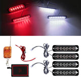 4PCS Wireless LED Strobe Grille Light Kit Universal