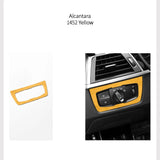 For BMW F30 F32 F34 Car Headlight Switch Knob Panel Trim Frame Decoration Sticker Interior Tuning Accessories Made of Alcantara