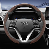 Split Snap-On Suede Steering Wheel Cover for Hyundai