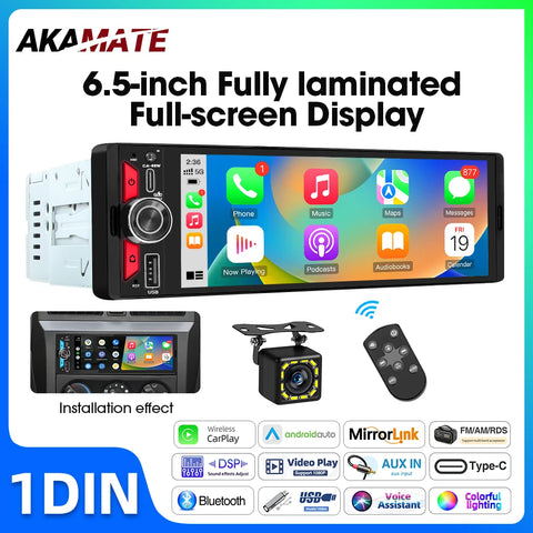 6.5 Inch 1 Din Android Auto Head Unit Universal Android Head Unit AKAMATE
