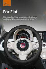Ultra-Thin Breathable Leather Steering Wheel Cover for Fiat 500, Punto Evo Car Interior Accessory Hocasen