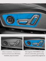 For Audi C8 A6 A7 S6 S7 (2019-2025) Made of Alcantara Seat Adjustment Buttons Panel Trim Sticker Car Interior Tuning Accessor