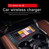 15W Wireless Car Charger for BMW X5 F15 2014-2018 Car Interior Accessory LINGLUYANG