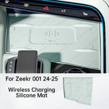 For Zeekr 001 Car Center Console Wireless Charging Mat Silicone Anti Slip Scratch-resistant Pad Interior Accessories