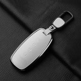 4 Button Aluminum Alloy Goatskin Car Key Case Cover for Nissan