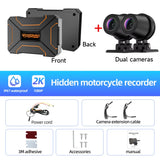 2K Dual Lens Motorcycle Dash Cam WiFi Waterproof for Moto