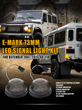 1set Led Light Kit for Land Rover Defender 90/110 Car - Red Rear Stop Tail White Front Position Light Amber Indicatior Side L
