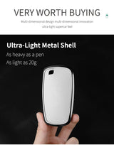 Metal and leather car key case cover for Lincoln Continental Navigator