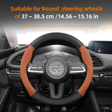 Suede Carbon Fiber Steering Wheel Cover for Mazda 3 CX-5